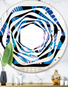 Retro Floral Pattern XIV - Modern Round or Oval Wall Mirror - Whirl