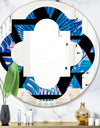 Retro Floral Pattern XIV - Modern Round or Oval Wall Mirror - Quatrefoil