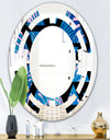 Retro Floral Pattern XIV - Modern Round or Oval Wall Mirror - Space