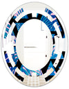 Retro Floral Pattern XIV - Modern Round or Oval Wall Mirror - Space