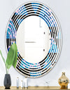 Retro Floral Pattern XIV - Modern Round or Oval Wall Mirror - Wave