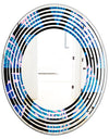 Retro Floral Pattern XIV - Modern Round or Oval Wall Mirror - Wave