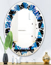 Retro Floral Pattern XIV - Modern Round or Oval Wall Mirror - Leaves