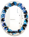 Retro Floral Pattern XIV - Modern Round or Oval Wall Mirror - Leaves