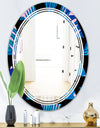 Retro Floral Pattern XIV - Modern Round or Oval Wall Mirror - Triple C