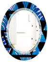 Retro Floral Pattern XIV - Modern Round or Oval Wall Mirror - Triple C