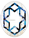 Retro Floral Pattern XIV - Modern Round or Oval Wall Mirror - Hexagon Star