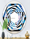 Retro Floral Pattern XIV - Modern Round or Oval Wall Mirror - Whirl