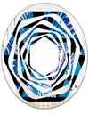 Retro Floral Pattern XIV - Modern Round or Oval Wall Mirror - Whirl