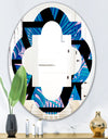 Retro Floral Pattern XIV - Modern Round or Oval Wall Mirror - Quatrefoil