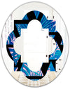 Retro Floral Pattern XIV - Modern Round or Oval Wall Mirror - Quatrefoil