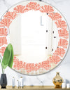 Retro Art Deco Waves II - Modern Round or Oval Wall Mirror - Leaves