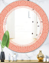 Retro Art Deco Waves II - Modern Round or Oval Wall Mirror - Triple C