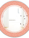 Retro Art Deco Waves II - Modern Round or Oval Wall Mirror - Triple C