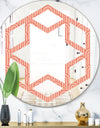 Retro Art Deco Waves II - Modern Round or Oval Wall Mirror - Hexagon Star