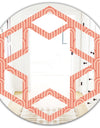 Retro Art Deco Waves II - Modern Round or Oval Wall Mirror - Hexagon Star