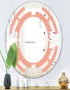 Retro Art Deco Waves II - Modern Round or Oval Wall Mirror - Space