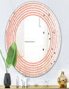 Retro Art Deco Waves II - Modern Round or Oval Wall Mirror - Wave