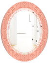Retro Art Deco Waves II - Modern Round or Oval Wall Mirror - Triple C