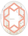 Retro Art Deco Waves II - Modern Round or Oval Wall Mirror - Hexagon Star