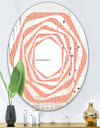 Retro Art Deco Waves II - Modern Round or Oval Wall Mirror - Whirl