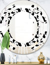 Monochrome Geometric Pattern IV - Modern Round or Oval Wall Mirror - Space
