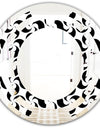 Monochrome Geometric Pattern IV - Modern Round or Oval Wall Mirror - Space