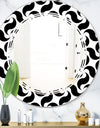 Monochrome Geometric Pattern IV - Modern Round or Oval Wall Mirror - Triple C