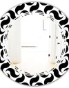 Monochrome Geometric Pattern IV - Modern Round or Oval Wall Mirror - Triple C