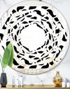 Monochrome Geometric Pattern IV - Modern Round or Oval Wall Mirror - Whirl
