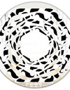 Monochrome Geometric Pattern IV - Modern Round or Oval Wall Mirror - Whirl