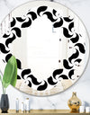 Monochrome Geometric Pattern IV - Modern Round or Oval Wall Mirror - Quatrefoil