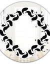 Monochrome Geometric Pattern IV - Modern Round or Oval Wall Mirror - Quatrefoil
