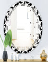 Monochrome Geometric Pattern IV - Modern Round or Oval Wall Mirror - Triple C