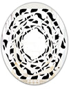 Monochrome Geometric Pattern IV - Modern Round or Oval Wall Mirror - Whirl