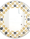 Golden Polka Dot - Modern Round or Oval Wall Mirror - Wave
