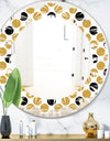 Golden Polka Dot - Modern Round or Oval Wall Mirror - Leaves