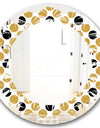 Golden Polka Dot - Modern Round or Oval Wall Mirror - Leaves