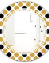 Golden Polka Dot - Modern Round or Oval Wall Mirror - Triple C