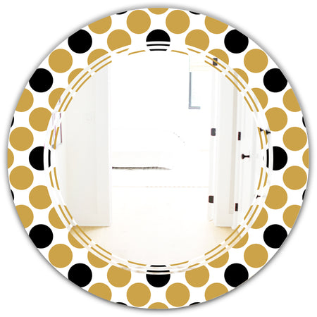 Golden Polka Dot - Modern Round or Oval Wall Mirror - Triple C