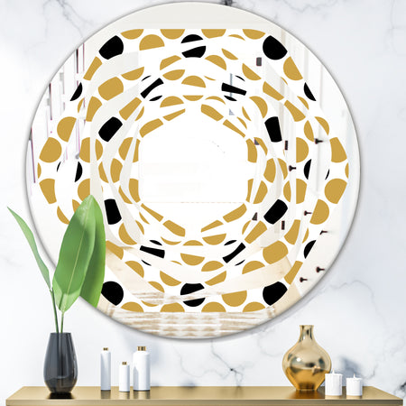 Golden Polka Dot - Modern Round or Oval Wall Mirror - Whirl