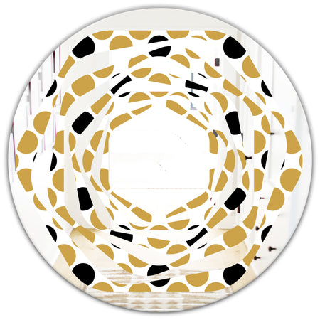 Golden Polka Dot - Modern Round or Oval Wall Mirror - Whirl