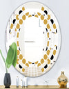 Golden Polka Dot - Modern Round or Oval Wall Mirror - Space
