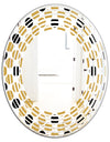 Golden Polka Dot - Modern Round or Oval Wall Mirror - Wave