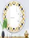 Golden Polka Dot - Modern Round or Oval Wall Mirror - Leaves