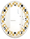 Golden Polka Dot - Modern Round or Oval Wall Mirror - Leaves