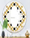 Golden Polka Dot - Modern Round or Oval Wall Mirror - Quatrefoil