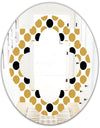 Golden Polka Dot - Modern Round or Oval Wall Mirror - Quatrefoil