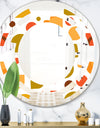 Abstract Retro Geometric I - Modern Round or Oval Wall Mirror - Space