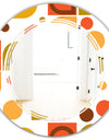 Abstract Retro Geometric I - Modern Round or Oval Wall Mirror - Triple C